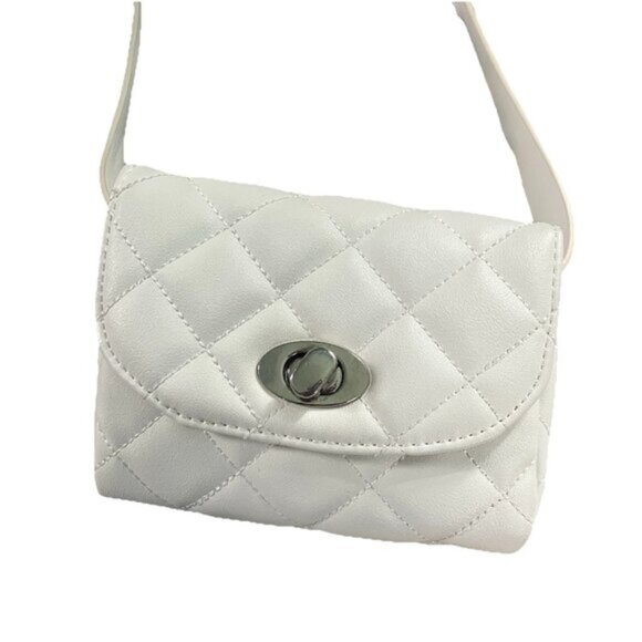 Vero Moda Belt Bag White Faux Leather Quilted Fanny Pack - Picture 1 of 8